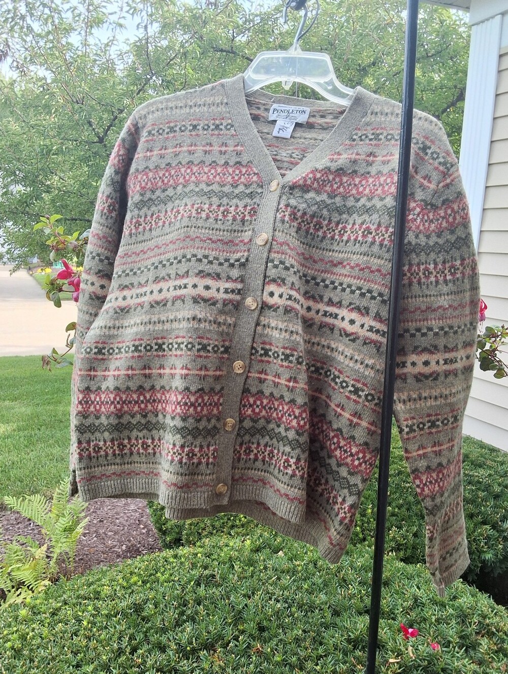Vintage Pendleton Virgin Wool Fair Isle Cardigain
